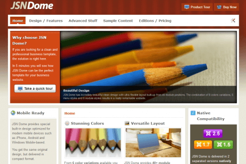 JSN Dome. Элегантный шаблон для Joomla 2.5
