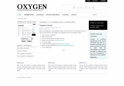 Oxygen. Минималистичный шаблон для Joomla 2.5