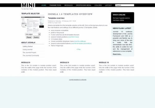 Mini. Простой шаблон для Joomla 2.5
