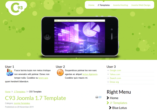 C93 Technology. Шаблон сайта о высоких технологиях для Joomla 2.5 C93 Technology. Шаблон сайта о высоких технологиях для Joomla 2.5