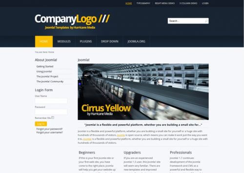 Cirrus Yello. Шаблон корпоративного сайта для Joomla 2.5
