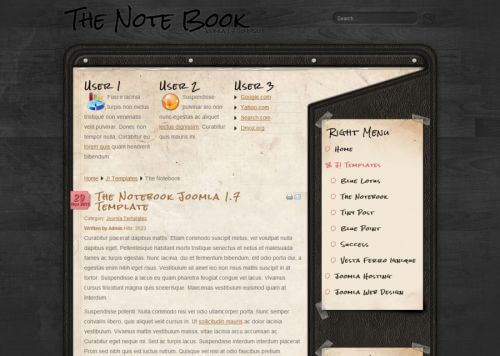The Notebook. Шаблон блога для Joomla 2.5