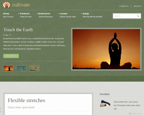 JB Cultivate. Шаблон сайта о спорте и здоровье для Joomla 2.5 JB Cultivate. Шаблон сайта о спорте и здоровье для Joomla 2.5