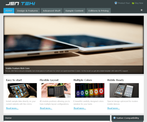 JSN Teki. Шаблон сайта о технологиях для Joomla 2.5