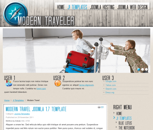 Modern Travel. Шаблон сайта о путешествиях для Joomla 2.5