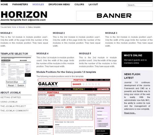 Horizon. Очередной легкий шаблон для Joomla 2.5