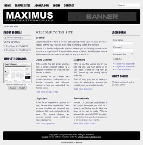 Maximus. Еще один минималист для Joomla 2.5
