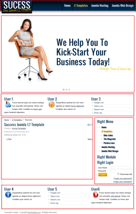 Success. Шаблон корпоративного сайта для Joomla 2.5