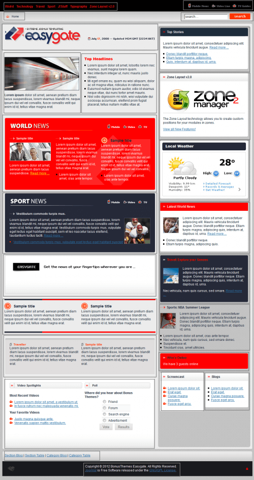 BT Easygate. Простой шаблон для Joomla 2.5.