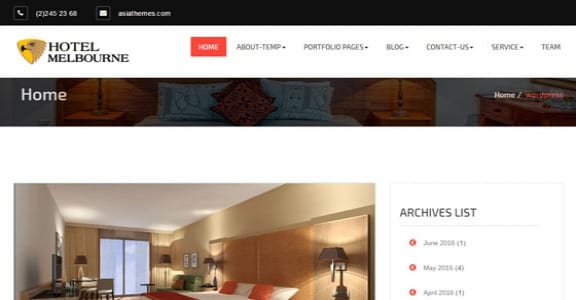 Шаблон Wordpress - Hotel-Melbourne