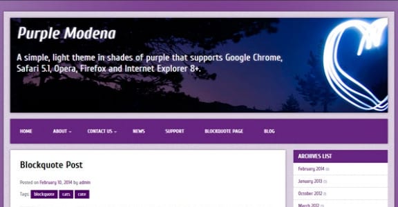 Шаблон Wordpress - Purple Modena