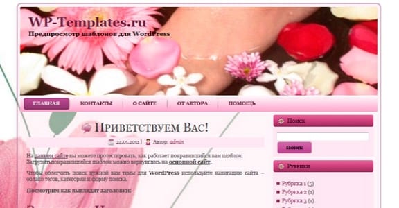 Шаблон Wordpress - Pink Spa Dream