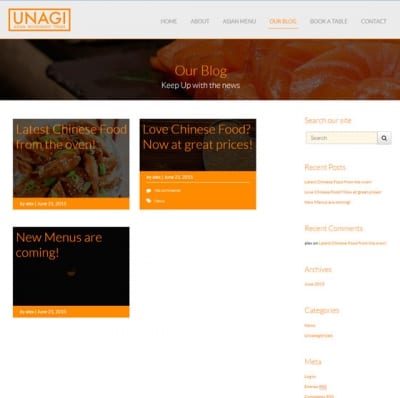 Шаблон WordPress - Chinese Restaurant