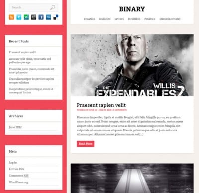 Шаблон WordPress - Binary