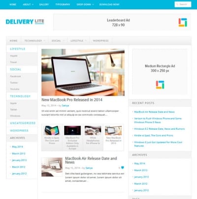 Шаблон WordPress - Delivery Lite