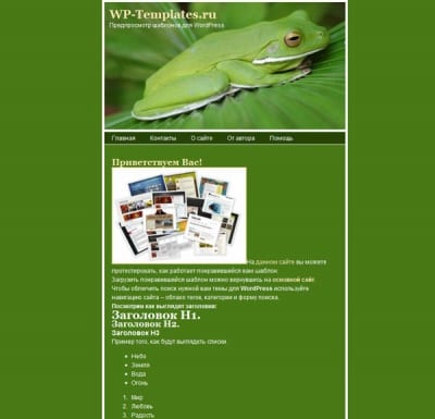 Шаблон WordPress - Frog