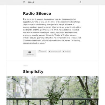 Шаблон WordPress - Isola