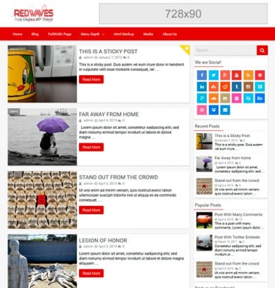 Шаблон WordPress - RedWaves Lite