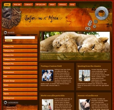 Шаблон WordPress - Safari In Africa