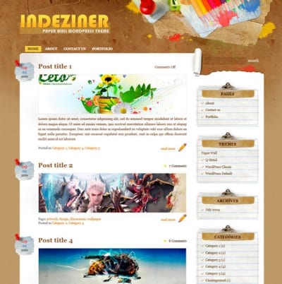Шаблон WordPress - Paper Wall