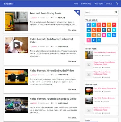 Шаблон WordPress - Realistic