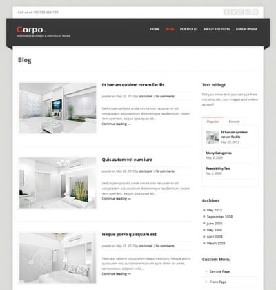 Шаблон WordPress - Corpo