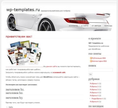 Шаблон WordPress - Porche Revolution