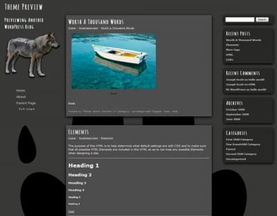 Шаблон WordPress - Wolf