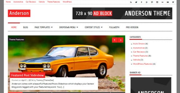 Шаблон Wordpress - Anderson Lite