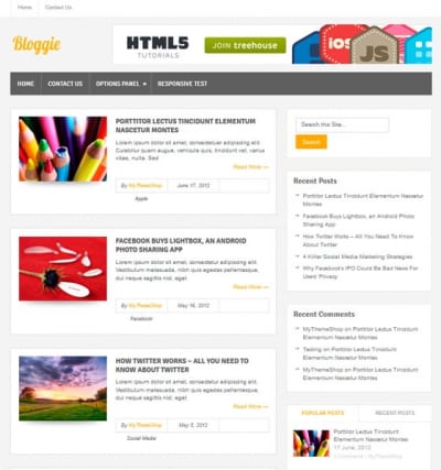 Шаблон WordPress - Bloggie