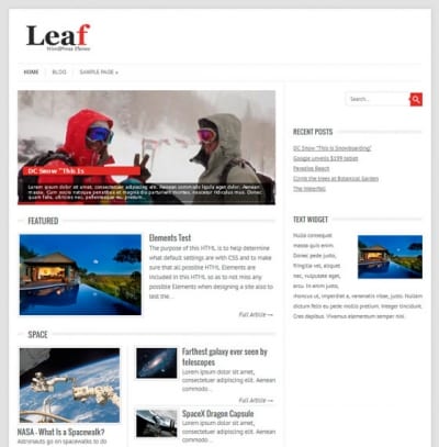 Шаблон WordPress - Leaf