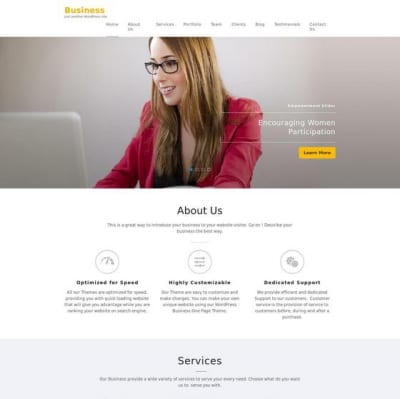 Шаблон WordPress - Business One Page