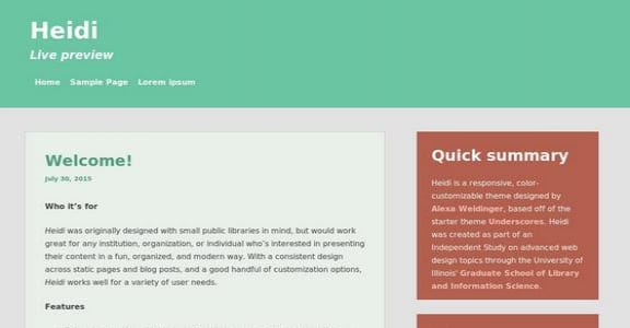Шаблон Wordpress - Heidi