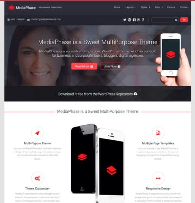 Шаблон WordPress - Mediaphase