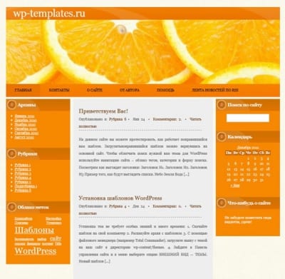 Шаблон WordPress - Orange Fruit