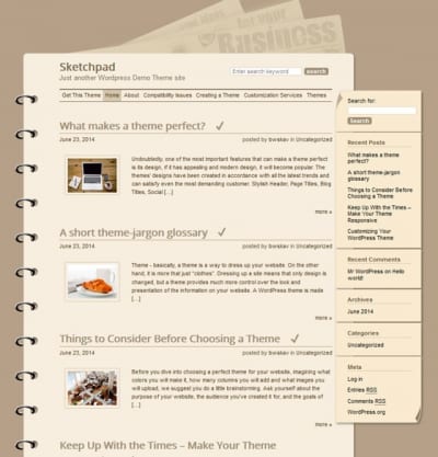 Шаблон WordPress - Sketchpad