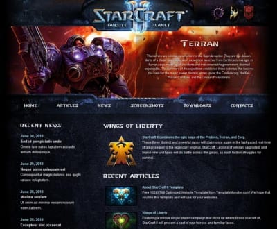Шаблон WordPress - Starcraft
