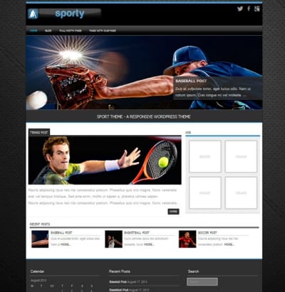Шаблон WordPress - Sporty