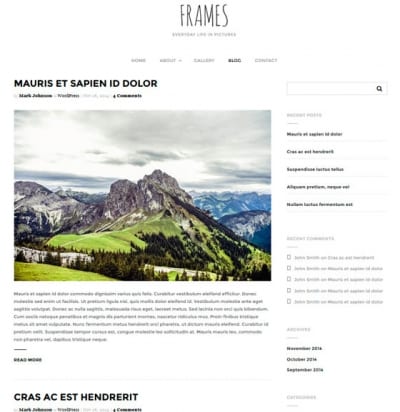 Шаблон WordPress - Frames