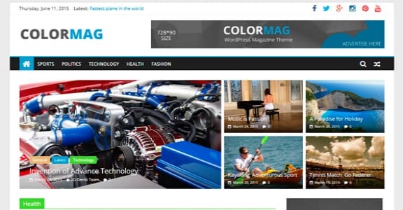 Шаблон Wordpress - ColorMag